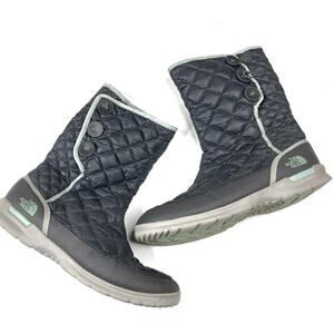 The North Face | Gray-Blue Quilted Thermoball Icepick Winter Boots 11